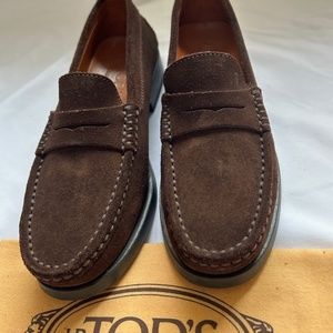 Tod's Brown Suede Loafers